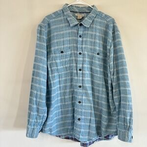 Carbon 2 Cobalt Men's Sea Change Chambray Soft Shirt Button Down Large Cotton